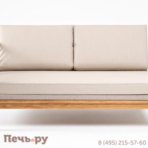 Правый модуль 4SiS Канны плетеный из роупа, основание дуб, роуп бежевый круглый, ткань бежевая 052 фото 3