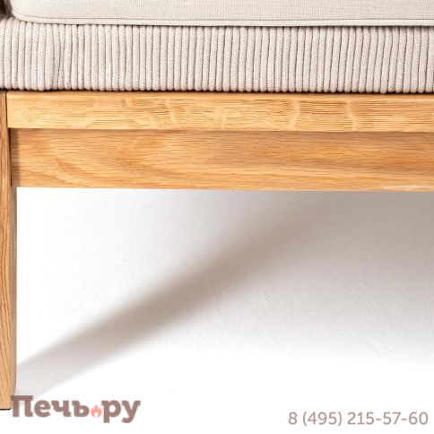 Правый модуль 4SiS Канны плетеный из роупа, основание дуб, роуп бежевый круглый, ткань бежевая 052 фото 7