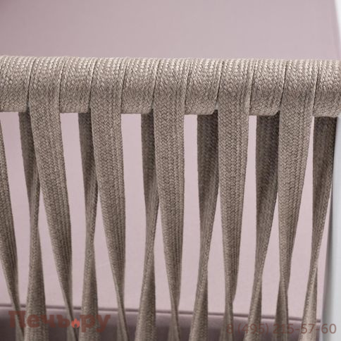 Правый модуль 4SiS Касабланка плетеный из роупа, каркас алюминий светло-серый (RAL7035) муар, роуп серо-коричневый 23мм, ткань бежевая 052 фото 7