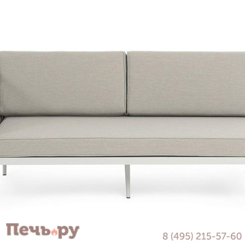 Правый модуль плетеный из роупа 4SiS Касабланка, каркас алюминий светло-серый (RAL7035) муар, роуп серо-коричневый 23мм, ткань бежевая 15052 фото 2