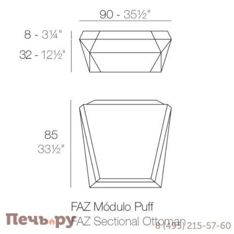 Пуф пластиковый с подушкой Vondom Faz Basic фото 4