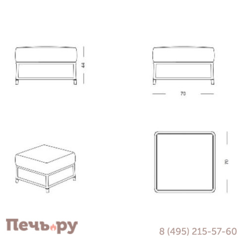 Пуф плетеный с подушкой DFN Wezen фото 3