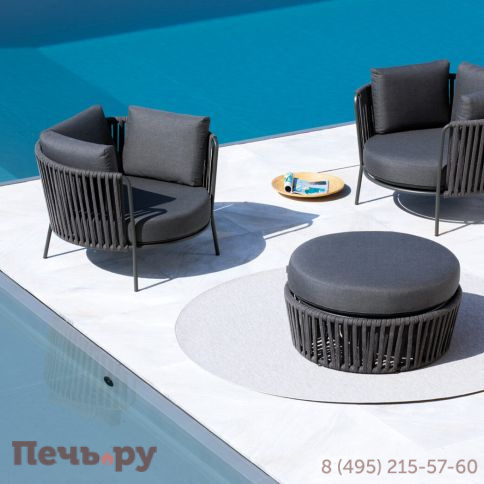 Пуф-столик плетеный с подушкой Vermobil Daisy Rope фото 3