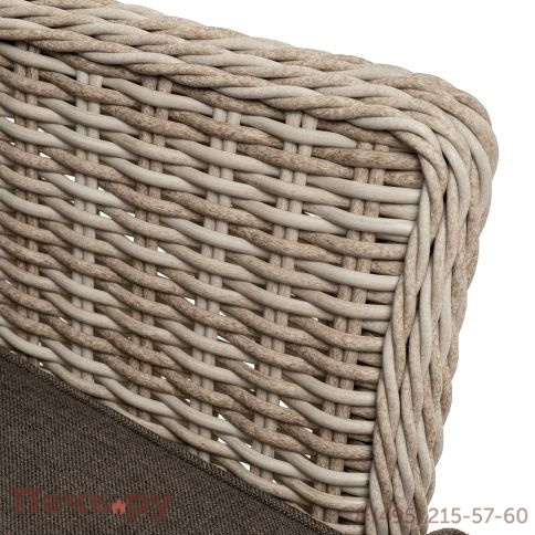 "Алиса" кресло плетеное, цвет бежевый с подушками фото 4