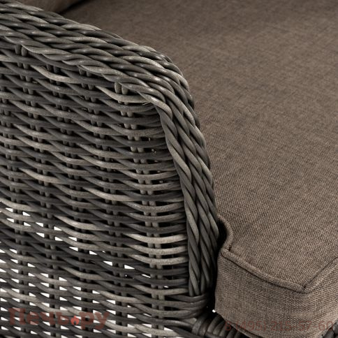 "Алиса" кресло плетеное, цвет графит с подушками фото 4