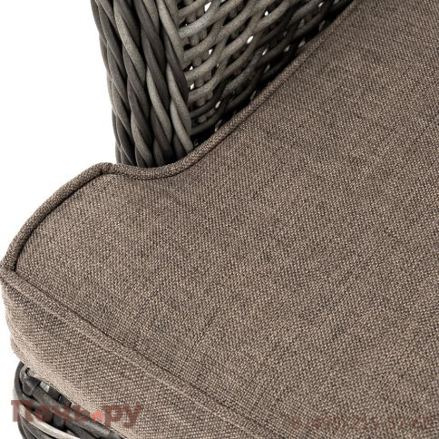 "Алиса" кресло плетеное, цвет графит с подушками фото 5