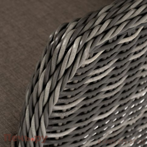 "Алиса" кресло плетеное, цвет графит с подушками фото 6