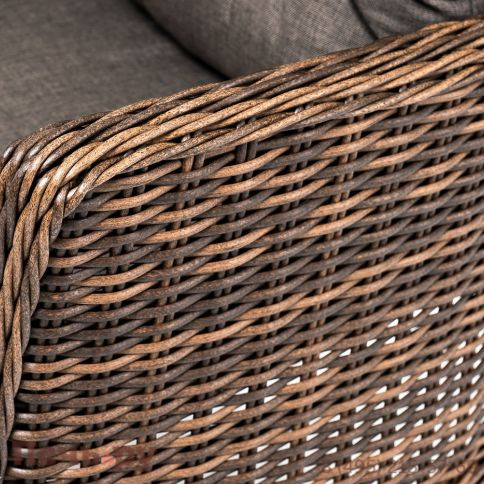 "Алиса" кресло плетеное, цвет коричневый с подушками фото 4