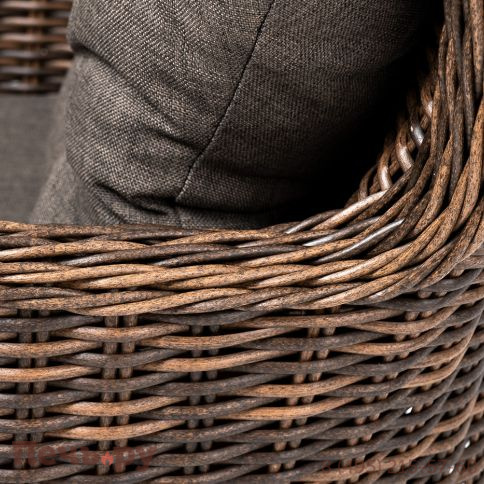 "Алиса" кресло плетеное, цвет коричневый с подушками фото 6