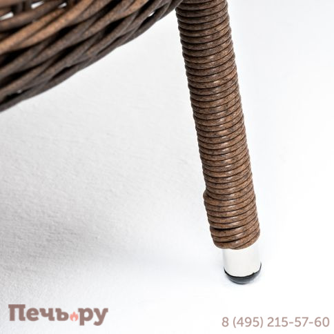 "Алиса" кресло плетеное, цвет коричневый с подушками фото 7