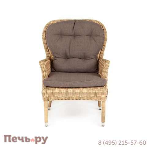 "Алиса" кресло плетеное, цвет соломенный фото 2