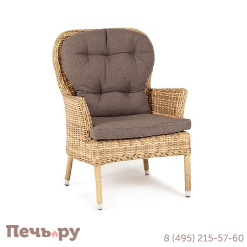 "Алиса" кресло плетеное, цвет соломенный фото 3