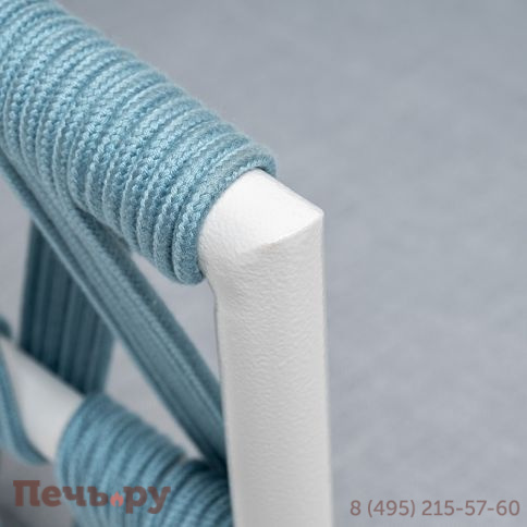 "Диего" кресло плетеное из роупа, каркас алюминий светло-серый (RAL7035) муар, роуп бирюзовый круглый, ткань светло-серая фото 4