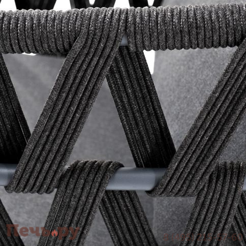 "Диего" кресло плетеное из роупа, каркас алюминий темно-серый (RAL7024) муар, роуп темно-серый круглый, ткань темно-серая 027 фото 8