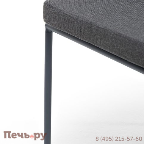 "Диего" стул плетеный из роупа, каркас из стали серый (RAL7022) муар, роуп темно-серый круглый, ткань темно-серая 027 фото 10