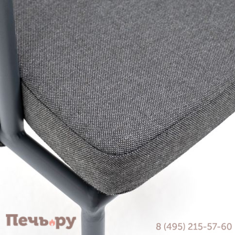 "Диего" стул плетеный из роупа, каркас из стали серый (RAL7022) муар, роуп темно-серый круглый, ткань темно-серая 027 фото 7