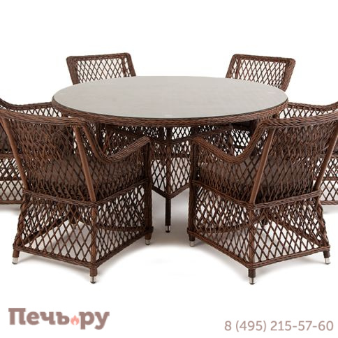 "Эспрессо–150 L" обеденная группа плетеная, цвет коричневый фото