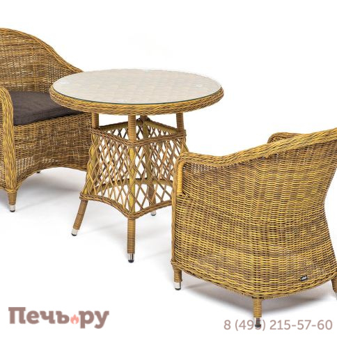 "Эспрессо–80 R" обеденная группа плетеная, цвет соломенный фото
