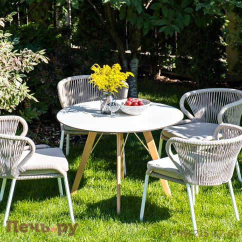 "Франческо" интерьерный стол из HPL круглый Ø90см, цвет молочный фото 5