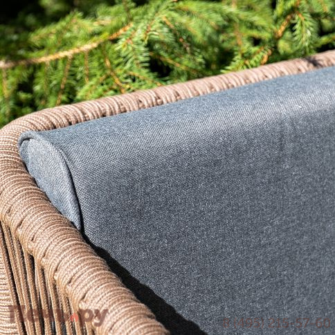 Лаунж-зона 4SiS Канны 4-местная из роупа со столиком Канны (серый гранит), основание дуб, роуп коричневый фото 13