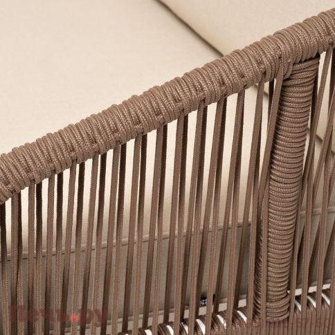 Лаунж-зона 4SiS Канны 4-местная из роупа со столом Гранада (серый гранит), основание дуб, роуп коричневый, ткань бежевая фото 8