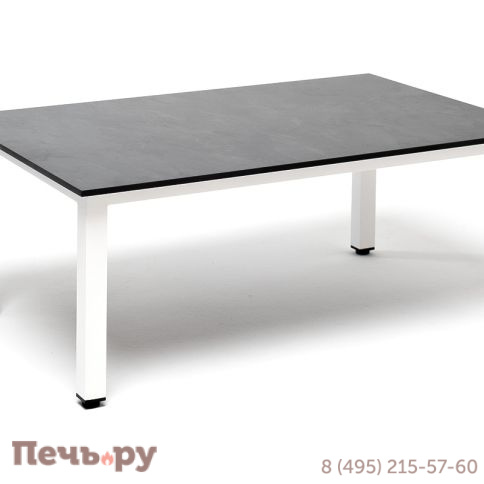 "Канны" журнальный столик из HPL 90х60, H40, каркас белый, цвет столешницы "серый гранит" фото