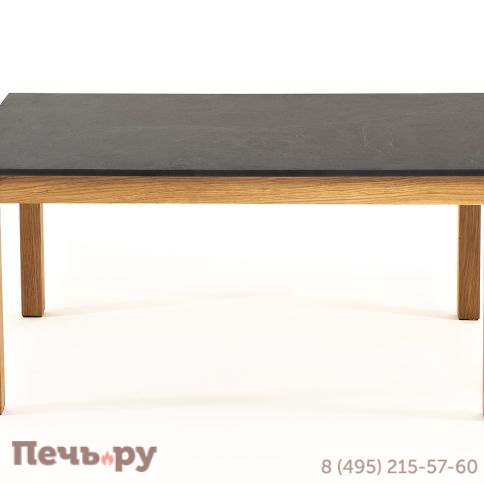 "Канны" журнальный столик из HPL 90х60, H40, основание дуб, цвет столешницы "серый гранит" фото 2