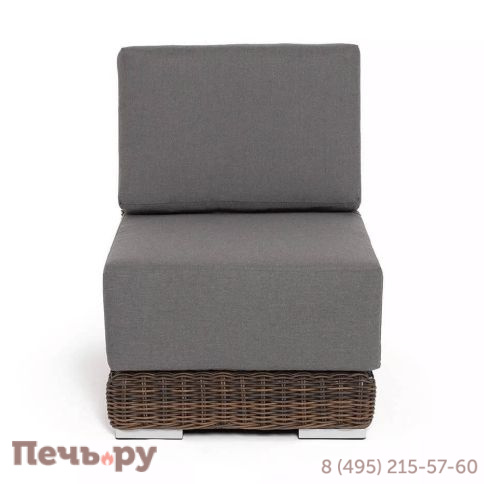 "Капри" модуль диванный прямой с подушками, цвет коричневый фото 2