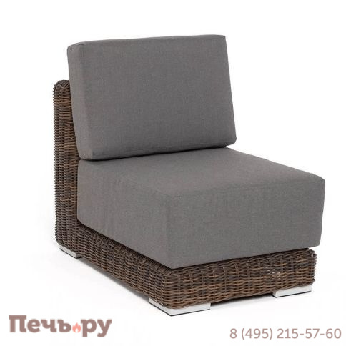 "Капри" модуль диванный прямой с подушками, цвет коричневый фото 5