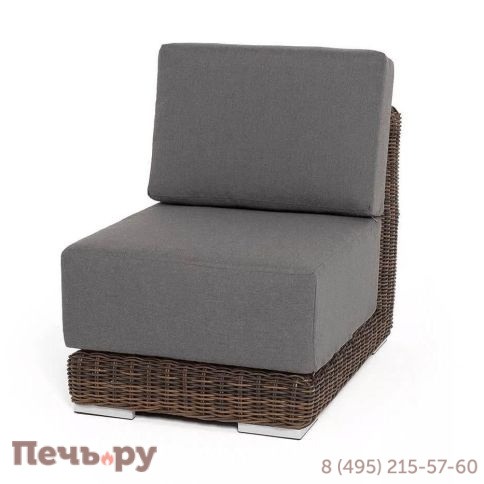 "Капри" модуль диванный прямой с подушками, цвет коричневый фото