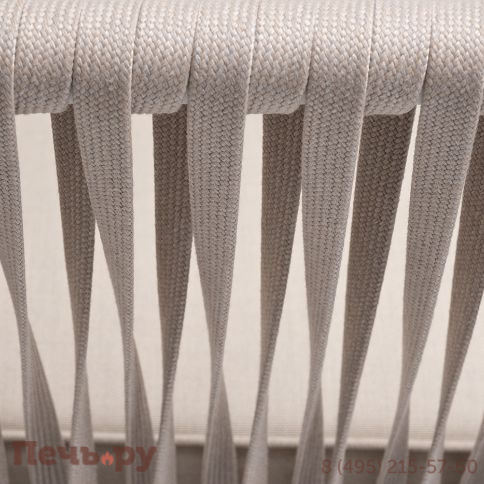 "Касабланка" диван 2-местный плетеный из роупа, каркас алюминий белый муар, роуп бежевый 20мм, ткань бежевая 15052 фото 5