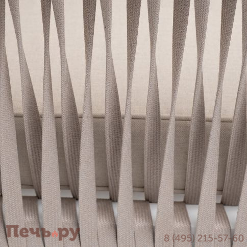 "Касабланка" кресло плетеное из роупа, каркас алюминий белый муар, роуп бежевый 20мм, ткань бежевая 15052 фото 6