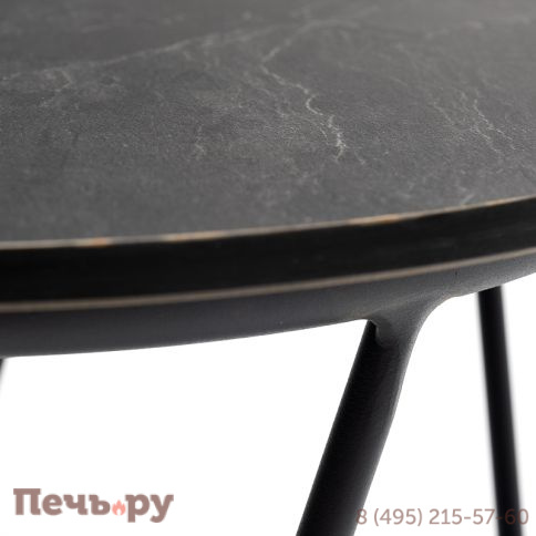 "Колумбия" журнальный стол из HPL круглый Ø40 H55, каркас из алюминия темно-серый (RAL 7024), цвет столешницы "серый гранит" фото 2