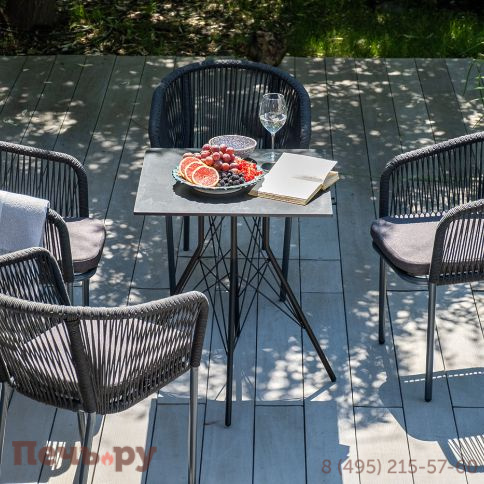 "Конте" интерьерный стол из HPL 63x63см, цвет "серый гранит" фото 8