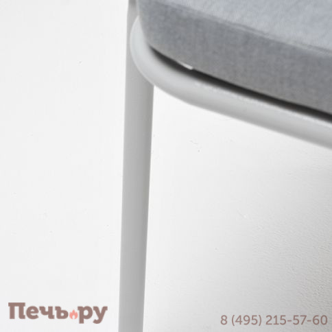 "Лион" стул плетеный из роупа, каркас из стали светло-серый (RAL7035) муар, роуп салатовый меланж круглый, ткань светло-серая фото 7