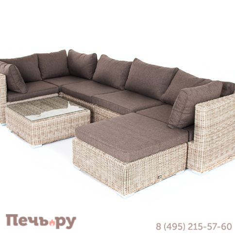 "Лунго" модуль диванный прямой с подушками, цвет бежевый фото 5