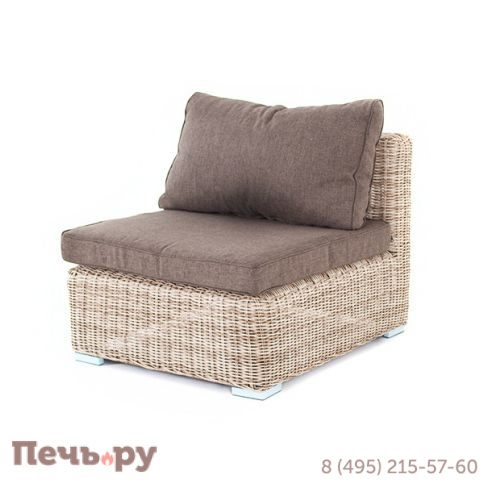 "Лунго" модуль диванный прямой с подушками, цвет бежевый фото