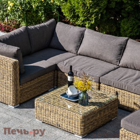 "Лунго" модуль диванный прямой с подушками, цвет соломенный (гиацинт) фото 12