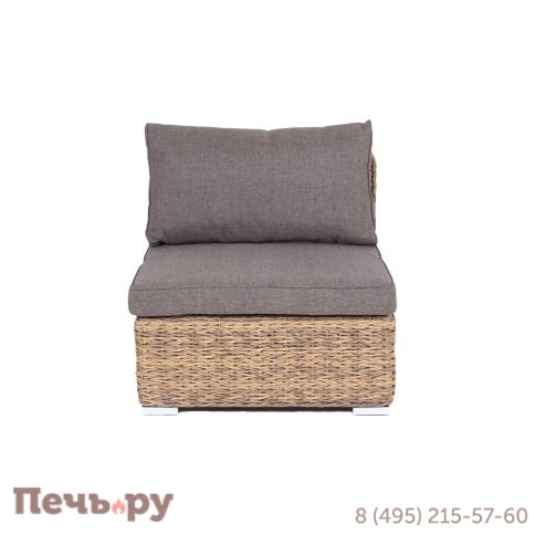 "Лунго" модуль диванный прямой с подушками, цвет соломенный (гиацинт) фото 3