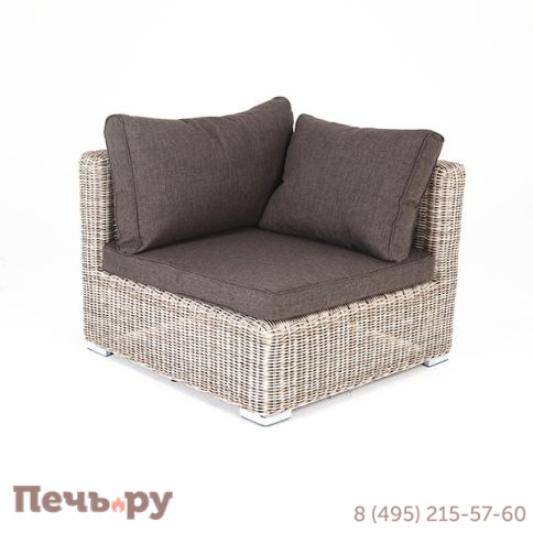 "Лунго" модуль диванный угловой с подушками, цвет бежевый фото