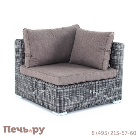 "Лунго" модуль диванный угловой с подушками, цвет графит фото