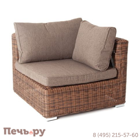 "Лунго" модуль диванный угловой с подушками, цвет коричневый фото