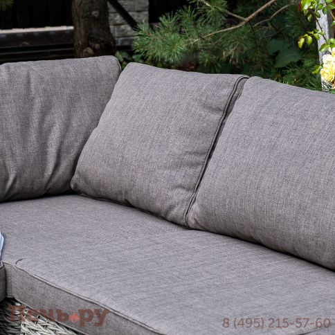 "Лунго" модуль диванный угловой с подушками, цвет серый (гиацинт) фото 6