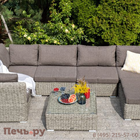 "Лунго" модуль диванный угловой с подушками, цвет серый (гиацинт) фото 9