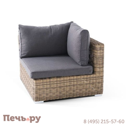 "Лунго" модуль диванный угловой с подушками, цвет соломенный фото 3