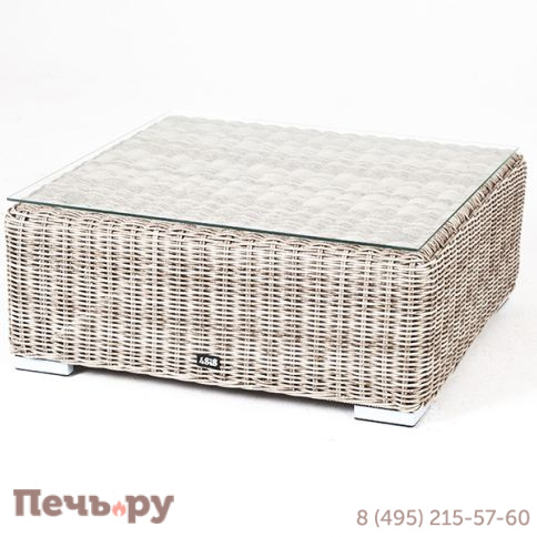 "Лунго" журнальный столик плетеный, цвет бежевый фото