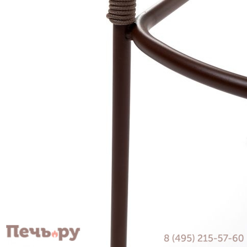 "Марсель" стул барный плетеный из роупа, каркас из стали коричневый (RAL8016) муар, роуп коричневый круглый, ткань темно-серая фото 7