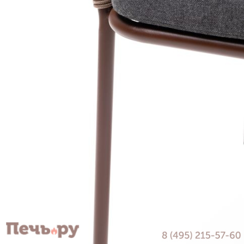 "Марсель" стул плетеный из роупа, каркас алюминий коричневый (RAL8016) муар, роуп коричневый круглый, ткань темно-серая 027 фото 8