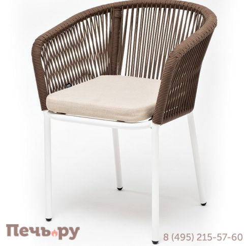 "Марсель" стул плетеный из роупа, каркас алюминий RAL6036 муар, роуп зеленый (4204) круглый tex, ткань темно-серая 027 фото