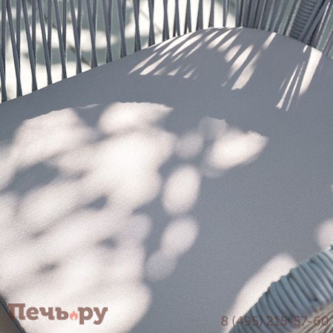 "Марсель" стул плетеный из роупа, каркас алюминий темно-серый (RAL7024) муар, роуп светло-серый круглый, ткань светло-серая фото 8